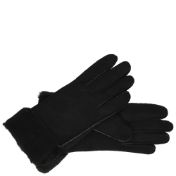 Petit Bois Handschoenen Dames Gevoerd Leer Maat 7.5  Lam Zwart