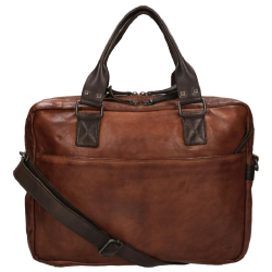 Bear Design Laptoptas / Aktetas / Werktas 15 Inch Leer Leandro Bruin