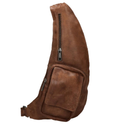 Bear Design Crossbodytas / Slingbag Leer Han Bruin