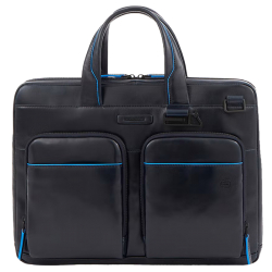 Piquadro laptoptas / Aktetas / Werktas 13 Inch Leer Blue Square Groen