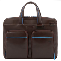 Piquadro laptoptas / Aktetas / Werktas 13 Inch Leer Blue Square 