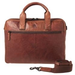 Pylos59 Laptoptas / Aktetas / Werktas 15.6 Inch Leer Brenton Bruin