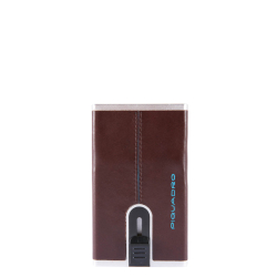 Piquadro Pasjeshouder / Kaarthouder Uitschuifbaar RFID Leer Blue Square 