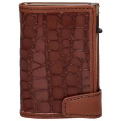 Tony Perotti Furbo Croco Pasjeshouder / kaarthouder RFID Leer voor pasjes en papiergeld Bruin