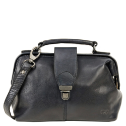 Bear Design Handtas / Crossbodytas / Dokterstasje Dames Leer Julia M Zwart