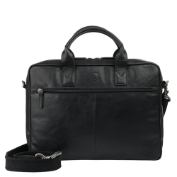Pylos59 Laptoptas / Aktetas / Werktas 15.6 Inch Leer Brenton Zwart