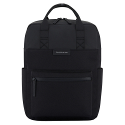 Kapten & Son Laptoprugzak / Rugtas / Schooltas 15 Inch Vegan Bergen Pro Zwart Zwart