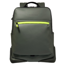 Piquadro Laptoprugzak / Rugtas / Laptoptas 15.6 Inch Donkergroen Rood