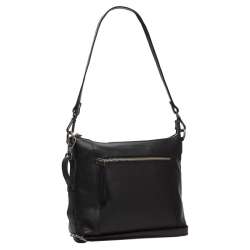 The Chesterfield Brand Schoudertas / Crossbodytas Dames Leer Waxed Pull Up Zwart