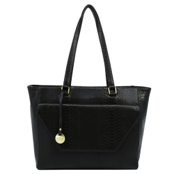 Mosz Laptoptas / Werktas / Schoudertas Dames Leer 15.6 Inch Denise Zwart
