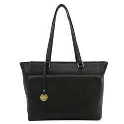 Mosz Laptoptas / Werktas / Schoudertas Dames Leer 15.6 Inch Denise Zwart