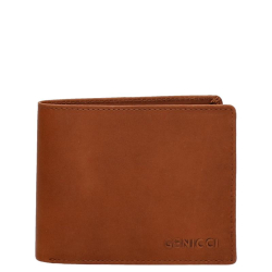 Genicci Portemonnee / Portefeuille Heren Billfold Leer Noble Bruin