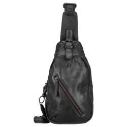 Bear Design Slingbag / Crossbodytas Leer Daley Zwart