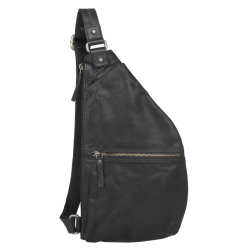 Spikes & Sparrow Crossbodytas / Slingbag Leer Apache Reese Zwart