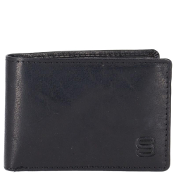 Spikes & Sparrow Portemonnee / Billfold Heren RFID Bescherming Leer Bobby Zwart