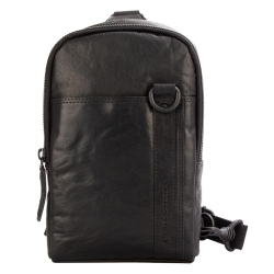 Spikes & Sparrow Slingbag / Crossbodytas Unisex Leer Miami Zwart