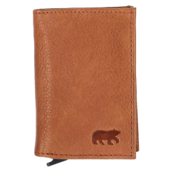 Bear Design Pasjeshouder / Creditcardhouder Dames Uitschuifbaar Leer Frits Bruin