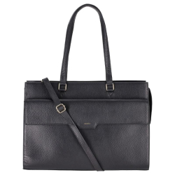 DSTRCT Laptoptas / Aktetas / Werktas Dames 15.6 Inch Leer Floater Field Zwart