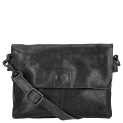 Bear Design Crossbodytas / Schoudertas Dames Leer Billy Zwart