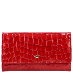 Braun Buffel Portemonnee / Portefeuille Dames met drukknoop Verona Rood Cognac