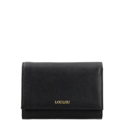 Loulou Essentiels Portemonnee / Portefeuille met rits Dames Leer Petite Fleur Zwart