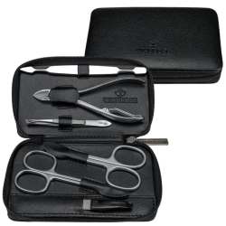 Windrose Manicureset Met Rits Leer Ambiance Zwart