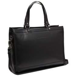 The Chesterfield Brand Laptoptas / Werktas / Schooltas 15  Inch Leer Waxed Pull Up. Zwart