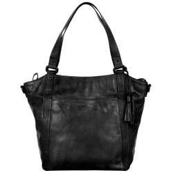 Spikes & Sparrow Shopper / Schoudertas Dames Leer Apache Zwart