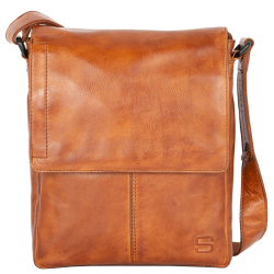 Spikes & Sparrow Reportertas / Herentas / Crossbodytas Heren Leer Apache Bruin