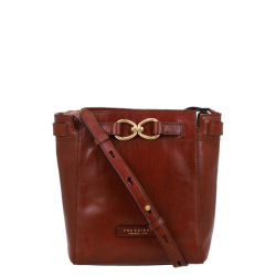 The Bridge Crossbodytas / Bucketbag Leer Isotta Bruin
