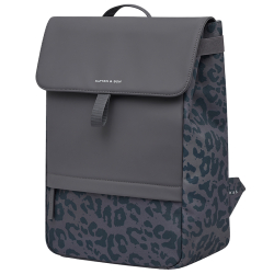 Kapten & Son Laptoprugzak / Rugtas / Schooltas 15  Inch Vegan Fyn Leo Dark Grey Zilver