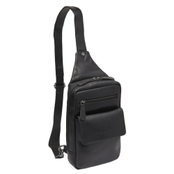 The Chesterfield Brand Crossbodytas / Slingbag Leer Waxed Pull Up Zwart
