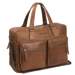 The Chesterfield Brand Laptoptas / Werktas / Schooltas 17  Inch Leer Waxed Pull Up Misha Bruin