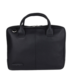 Plevier Plevier Nappa Leather aktetas/laptoptas/werktas 14 inch Zwart