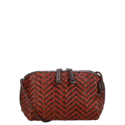 Allan K Crossbodytas / Schoudertas Dames leer Wuxi Mini Zigzag Brons