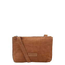 Shabbies Amsterdam Crossbodytas / Schoudertas Dames Súede Festival Bruin