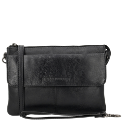 Hide & Stitches Crossbodytas / Schoudertas Dames Leer Porto Zwart