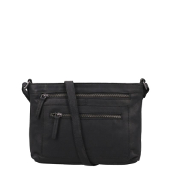 DSTRCT Schoudertas / Crossbodytas Dames Leer Preston Park Zwart