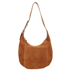 Biasia Schoudertas / Shopper dames Suede Croissant Bruin