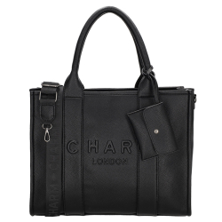 Charm London Schoudertas / Laptoptas / Schooltas Dames Bond 15.6 Inch Zwart