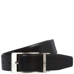 Castelijn en Beerens Heren Riem Leer 3.5 cm Breed 105 cm lang Dubbelzijdig te dragen Bruin/Zwart Zwart