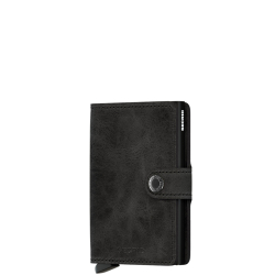 Secrid Pasjeshouder / Kaarthouder Uitschuifbaar RFID Leer voor pasjes en briefgeld Miniwallet Vintage Zwart