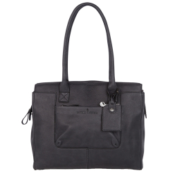Castelijn en Beerens Laptoptas / Werktas / Schoudertas Dames 15  Inch Leer Carisma Zwart