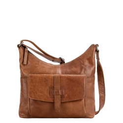 Spikes & Sparrow Crossbodytas / Schoudertas Dames Leer Alabama Bruin
