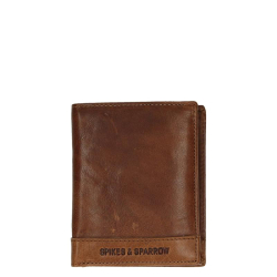 Spikes & Sparrow Portemonnee / Billfold Heren RFID Bescherming Leer Bronco Bruin