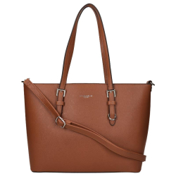 Flora & Co Grote Schoudertas / Tas Dames Saffiano Nora Bruin