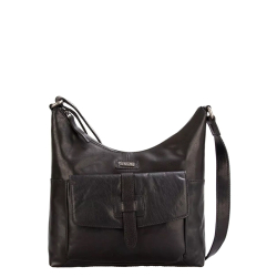 Spikes & Sparrow Crossbodytas / Schoudertas Dames Leer Alabama Zwart