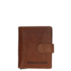 Spikes & Sparrow Portemonnee / Portefuille Dames RFID Bescherming Leer Michigan Bruin