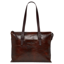 Castelijn en Beerens Laptoptas / Aktetas / Werktas Dames 15.4 Inch Leer Rien Bruin
