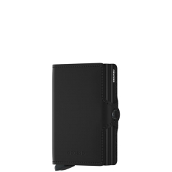 Secrid Pasjeshouder / Kaarthouder Uitschuifbaar RFID Leer voor pasjes en briefgeld Twinwallet Matte Zwart